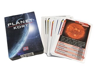Planetkort, på norsk, tre ulike spill