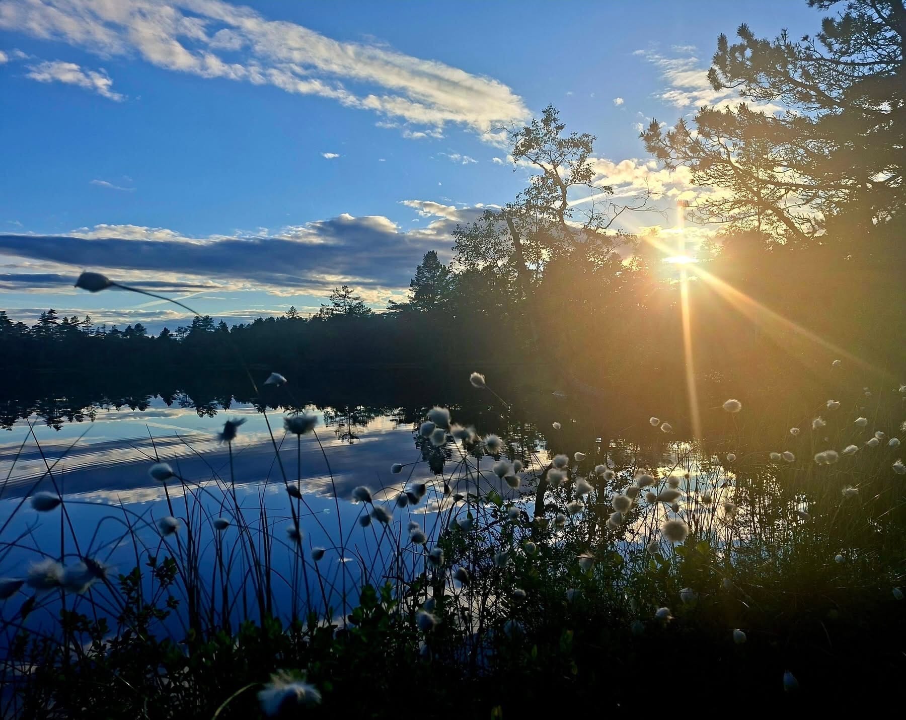 Solnedgang over Øvre Leitjern, Mjøndalen