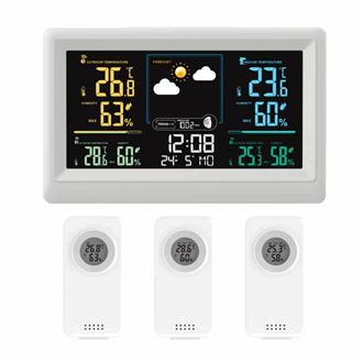 Trådløs værstasjon med tre sensorer