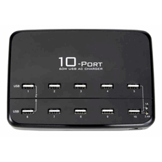 Ladestasjon, 10 USB-porter