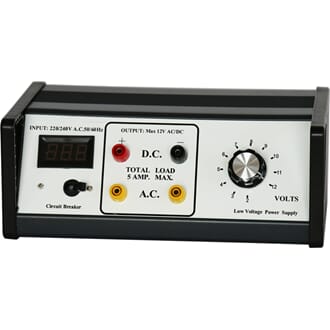 Spenningskilde, 12 V AC/DC 5A med display