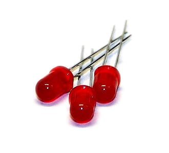 Lysdiode rød Ø 5mm, pk a 100 stk
