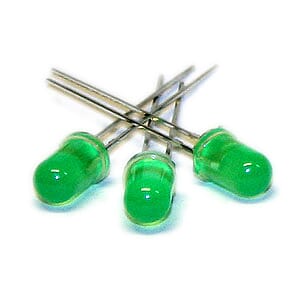 Lysdiode grønn, Ø 5 mm, pk à 100 stk