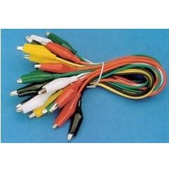 Ledning med krokodilleklips, pk à 10 stk