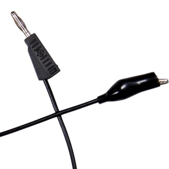 Laboratorieledning banan/krokodille, 50cm sort