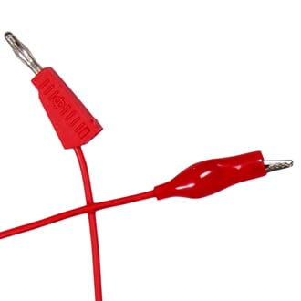 Laboratorieledning banan/krokodille, 50 cm rød