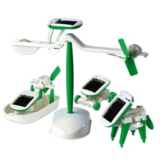 Solcellebyggesett med bil, båt og fly