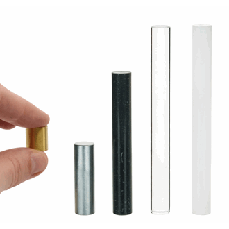 Sylindere, 5 stk i ulike materiale