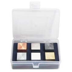 Terninger 20 mm, 6 stk i ulike materiale