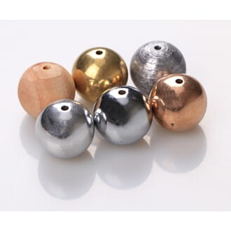 Tetthetskuler med hull, 6 stk i ulike materiale