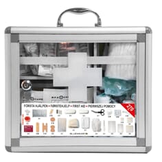 Førstehjelpsskap med innhold
