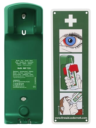 Oppheng for øyevaskeflaske