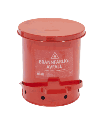 Beholder for ildsfarlig avfall, 23 L med pedal