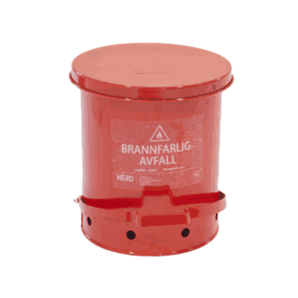 Beholder for ildsfarlig avfall, 23 L med pedal