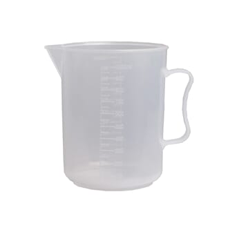 Målebeger i plast, 1000 ml, med håndtak