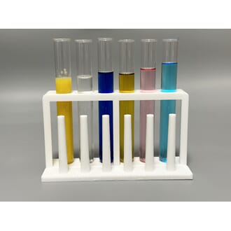 Reagensrørstativ i plast, 6 hull