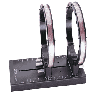 Helmholtz-spoler, montert på baseplate