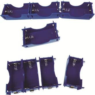 Batteriholder for D-batteri, med seriekobling